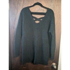 Torrid 1x Slightly Loose Knit Sweater With Cross Cross Low Back